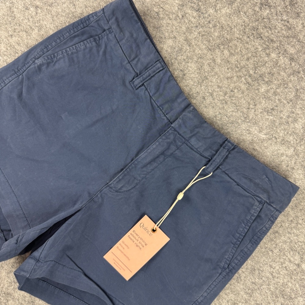 Quince Navy Organic Stretch Cotton Chino Short Size 4 NWT Preppy Minimalist